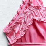 ZARA  long dress maxi hot pink satin lingerie evening party wedding holiday Photo 7