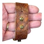 Lenny & Eva Leather Cross Bracelet Faith Over Fear Religious Silver Tone Boho Brown Photo 7