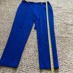 NYCC Womens Blue Straight Leg Belted Dress Work Trousers Slacks Blue Size 12 Photo 2