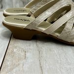Easy Street  Women's Beige Cream Strappy Faux Snakeskin Sandals Neutral Classic Photo 3