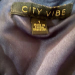 City Vibe  Blue Velvet off one shoulder dress with rhinestones  Photo 7