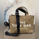 Marc Jacobs  “The Tote Bag” Canvas Crossbody Tote Khaki Slate Green Photo 4