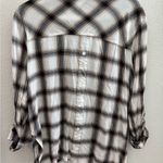 Dear John  Women’s Black and White Plaid Button Down Shirt Large Photo 1