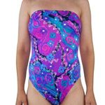 Longitude Vintage 80s Purple Retro One Piece Swimsuit Photo 0