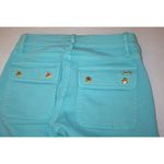 Juicy Couture New Logo Crop Jeans 25 Womens Snap Pockets Aqua Blue Teal Skinny Photo 1