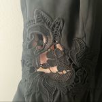 Love...Ady Black Romper High Neck Lace Cut Out Floral Side Photo 4