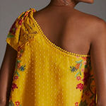 Farm Rio Flower Dream One-Shoulder Embroidered Blouse Yellow Multi Photo 0
