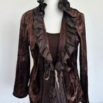 7 Collection Brown Velvet Jacket Size M Photo 0