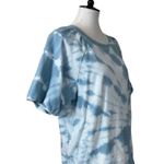Z Supply Women's Blue White Tie Dye Short Sleeve Sweatshirt Top Size XL Photo 1