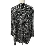 Marina Luna Zebra Print Buttoned Cardigan Women’s Plus Sz 3X Rayon Spandex Black Photo 4