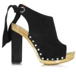 Proenza Schouler Black Suede Platform Sandal Sz7.5 Photo 0