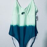 Old Navy NEW Blue Ombre Dip Dye One-Piece Keyhole Swimsuit Size XXL Beachy Photo 7