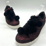Circus by Sam Edelman Velvet Pom Pom Sneakers Purple Lace Up Women 7.5 Photo 0