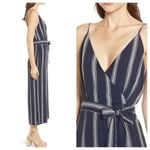 Rails  Serena NWT Blue/White Striped Open Back Jumpsuit Cropped Wide Leg Large Photo 4