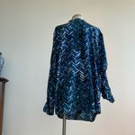 Calvin Klein  Blue Geometric Blouse Photo 5