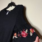 Embroidered Bell Sleeve Shirt Black Photo 2