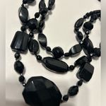 White House | Black Market  BEAUTIFUL BLACK Three Stand Beaded NECKLACE Photo 2