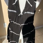 Boston Proper  Black Tie Dye Hooded Bathing suit cover up size‎ L Photo 1