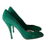 Frederick's of Hollywood  Green Suede Leather Pointed Toe Heel Pump Shoes Size 7.5 Photo 5