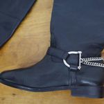 Ralph Lauren Jacqui Black Leather Chain But Riding Style Boots 7.5B Photo 6