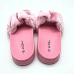 Islike Womens Slide Sandals Faux Fur Rubber US 8 Pink Photo 2