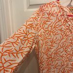 Roberta Roller Rabbit Tunic Top Women's L White Orange Coral Print Cotton Photo 1