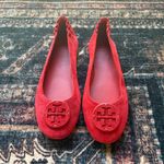 Tory Burch red suede ballet round toe flats shoes Photo 0