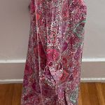 Caroll pink floral geometric 100% cotton shift dress, size 38 or US S France Photo 14