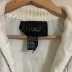 Vintage White Puffer Vest with Ruffle Detail Photo 2