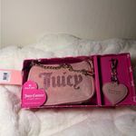 Juicy Couture  Pink and Gold Wristlet with Heart Keychain Photo 3