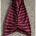 Pink Rose  Cowl Neck Quater Sleeve ruched Maroon/white strip sweater size‎ large Photo 6