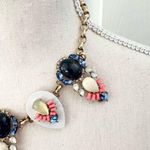 J.Crew Statement Bib Orange White Blue Stone Crystal Ornate Fancy Necklace Photo 3