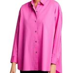 Theory  Oversized Hot Pink 100% Cotty Button Down Shirt Sz  M/L Photo 0