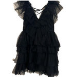 White Birch Tulle Dress Medium Corset Ruffle Elegant Cocktail Dark Romantic Chic Photo 4