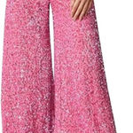 ASOS NWOT pink sequin glitter wide leg pants Photo 0