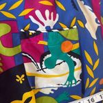 Sunny Leigh  100% silk vintage vibrant floral collared blouse medium Photo 6