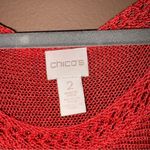 Chico's Chico’s Linen Open‎ Knit Short Dolman Sleeve Sweater orange size 2 Photo 2