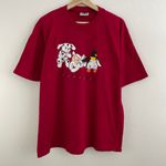 Vintage 90s Red Stuffed Animals Friends Single Stitch Graphic Short Sleeve Tee Size M Photo 0