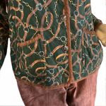 Jones New York  SPORT VINTAGE 1990'S EQUINE GREEN & BROWN QUILTED JACKET (M) Photo 7