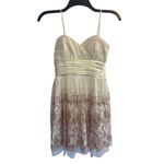 Morgan & Co Women's Size 2 White Embroidered Baby Doll Mini Dress Prom Night Out Photo 2