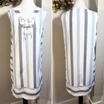 Southern Tide Blue/White Striped Lace Up V Coastal Preppy Shift Dress Sz Small Photo 0