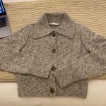 ZARA Gray Heathered Knit Jacket Top Sweater Photo 5