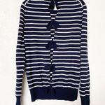 French Connection Nautical Stripe Bow Back Crewneck Sweater Size Medium Photo 5