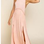 POL  Womens Peach Pink Sleeveless Slits Babydoll Long Maxi Dress M Photo 2