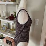 Striped Sleeveless Bodysuit Size XXL Purple Photo 3