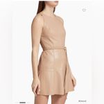 Alice + Olivia Leandra Vegan Leather Minidress, SZ 2, Almond color, BN,$395 Photo 2
