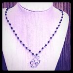 Puzzle Piece Black Rosary Chain Necklace Photo 1