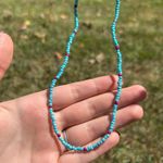 Handmade Turquoise and red/maroon  beaded necklace Photo 1