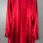 Delicates Vintage  Lingerie Red Satin Kimono Style Robe (Size M/L) Photo 0