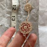 NEW Long Glitter Rose Gold Necklace with Scattered Medallion Pendants NWT Photo 6